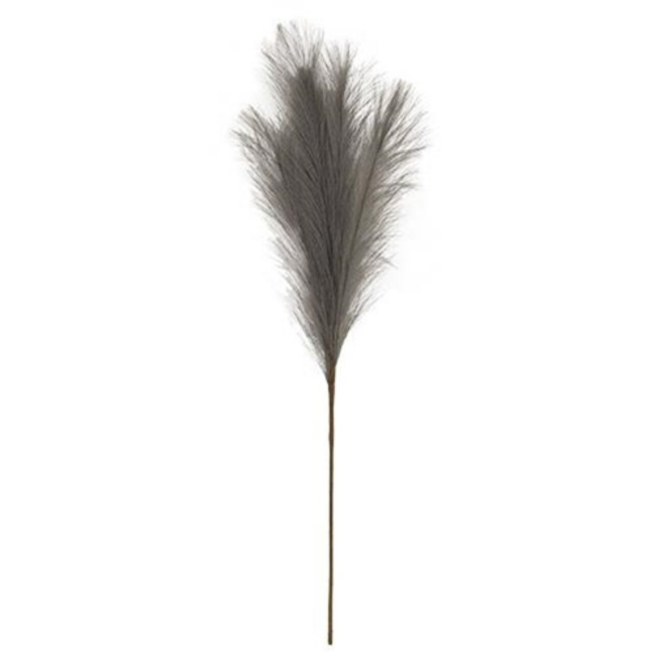 Gray Pampas Grass Pick with Flexible Brown Wrapped Stem 28 Inch